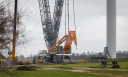 demontage uitgebrande windturbine | Liebherr LG1800